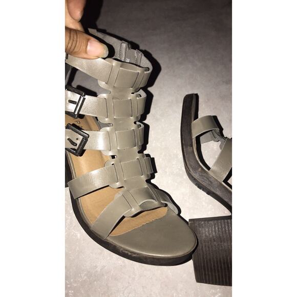 Rampage Womens Black Moda Open Toe Gladiator Zip Up Block Heels Size 9 Jeana - Picture 7 of 9